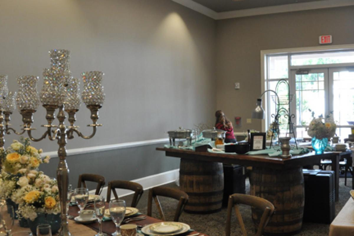 Dinner Table Set-Up with Custom Decorations